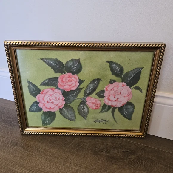 Vintage Watercolor Botanical Custom Framed Artwork Signed By Artist - Picture 4 of 11